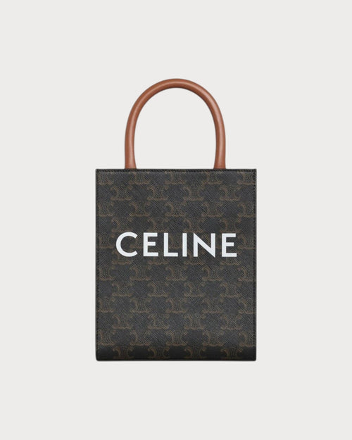 CELINE Vertical Cabas Canvas Tan Triomphe Canvas(Mini/2 Colors) - LONDONKELLY 英國名牌代購