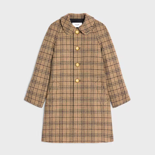 CELINE Victoire Mac in Prince of Wales Wool | 賽琳 威克托爾威爾士親王格紋羊毛大衣 - LondonKelly 英國名牌代購