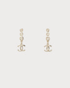 Chanel ABF862 CC Crystal Clip - on Earrings | 香奈兒 金色CC水晶夾式耳環 - LONDONKELLY 英國名牌代購