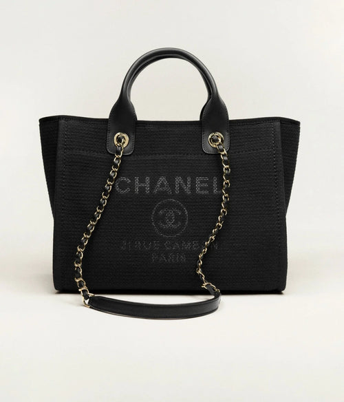 Chanel Shopping Bag Mixed Fibers Calfskin & Gold Black | 香奈兒 手袋 (黑色) - LONDONKELLY 英國名牌代購