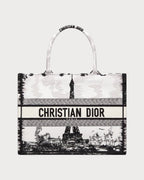 CHRISTIAN DIOR Dior Book Tote Paris Embroidery Oblique Embroidery Canvas(Medium/2 Colors) - LONDONKELLY 英國名牌代購