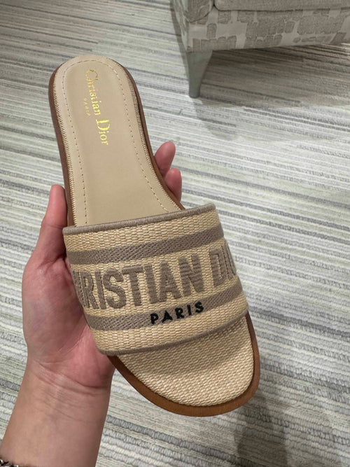 CHRISTIAN DIOR Dway Slide Natural Raffia(2 Colors) - LONDONKELLY 英國名牌代購