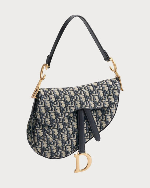CHRISTIAN DIOR Saddle Bag with Strap | 迪奧 馬鞍袋 (藍色老花) - LONDONKELLY 英國名牌代購