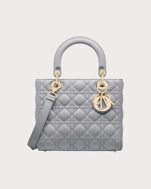 CHRISTIAN DIOR Medium Lambskin Lady Dior Bag | 迪奧 手袋 (Gray)