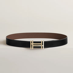 HERMES Men's H Au Carre Belt Buckle &amp; Reversible Leather Strap | Hermes Men's Reversible Belt (32MM/Multicolor)
