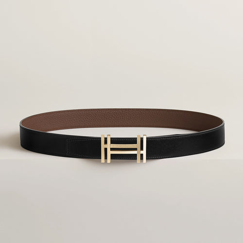 HERMES Men's H Au Carre Belt Buckle &amp; Reversible Leather Strap | Hermes Men's Reversible Belt (32MM/Multicolor)