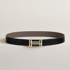 HERMES Men's H Au Carre Belt Buckle &amp; Reversible Leather Strap | Hermes Men's Reversible Belt (32MM/Multicolor)