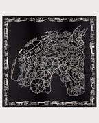 HERMES Complication Equestre Embroidered Scarf 90 | 愛馬仕 頸巾 (黑色) - LONDONKELLY 英國名牌代購