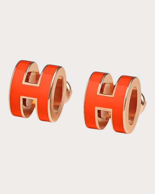 HERMES Rose Gold Mini Pop H Earrings | 愛馬仕 玫瑰金耳環 (迷你/多色) - LONDONKELLY 英國名牌代購