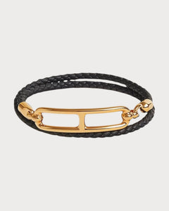 HERMES Roulis Double Tour Bracelet | 爱马仕 手带 (Black/金色)