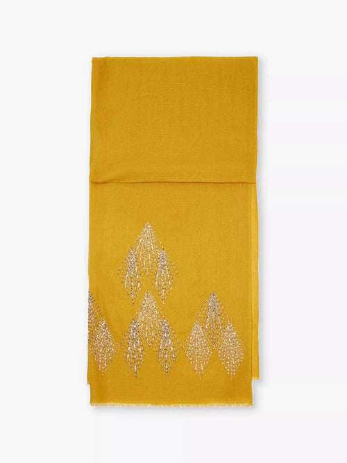 JANAVI INDIA Shining Art In Cashmere | 羊毛頸巾 (黃色) - LondonKelly 英國名牌代購