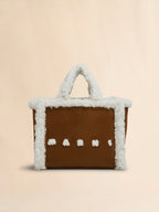 MARNI Brown Suede Handbag with White Shearling Trim | 瑪尼 手袋 (啡色) - LondonKelly 英國名牌代購