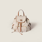 MIU MIU Canvas and Leather Backpack Beige | 繆繆 帆布皮革後背包 (米色) - LondonKelly 英國名牌代購
