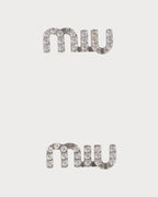 MIU MIU Metal earrings with crystals | 繆繆 耳環 (銀色) - LONDONKELLY 英國名牌代購