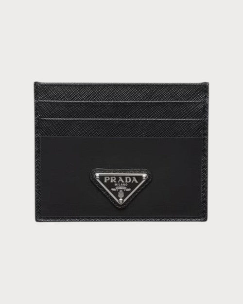PRADA 2MC025 Men's Re - Nylon and Saffiano Leather Card Holder | 普拉達 男仕卡套 (黑色) - LONDONKELLY 英國名牌代購