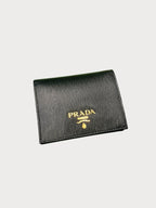 PRADA Small Leather Wallet | 普拉达 银包 (黑红色)
