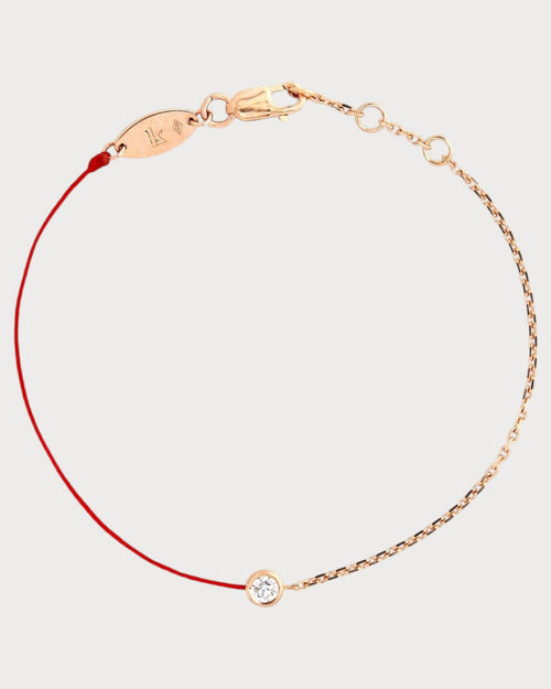 REDLINE Rose Gold and Diamond Pure Half - Chain Bracelet | 红绳 手链 (0.1CT/多色) - LONDONKELLY 英国名牌代购