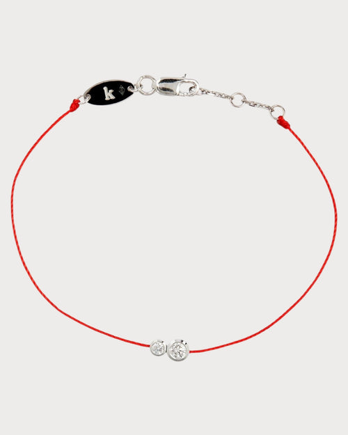 REDLINE White Gold and Diamond Infinite Double Bracelet | 红绳 手链 (0.15CT/多色) - LONDONKELLY 英国名牌代购