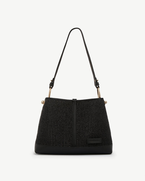 STRATHBERRY Lana Hobo Raffia | 草編袋 (黑色) - LONDONKELLY 英國名牌代購