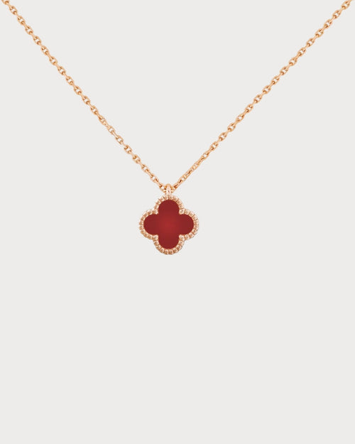 VAN CLEEF & ARPELS Sweet Alhambra Carnelian Pendant | 梵克雅寶 紅玉髓吊墜 (玫瑰金) - LONDONKELLY 英國名牌代購