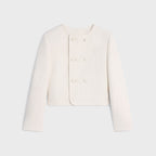 CELINE Verneuil Boutis Jacket in Wool and Silk | 賽琳 CELINE Verneuil 刺繡外套，羊毛與絲綢材質（粉筆白）