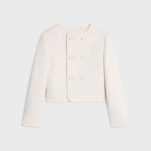 CELINE Verneuil Boutis Jacket in Wool and Silk | 賽琳 CELINE Verneuil 刺繡外套，羊毛與絲綢材質（粉筆白）