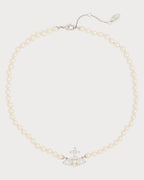 VIVIENNE WESTWOOD Olympia Pearl Brass Necklace | 西太后 颈链 (银色) - LONDONKELLY 英国名牌代购