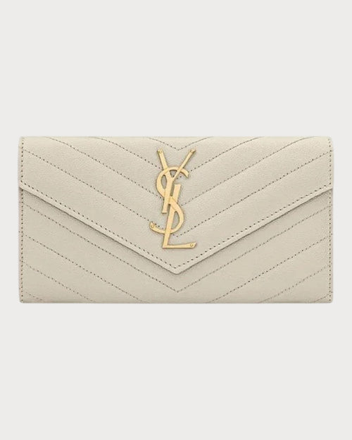 YSL Cassandre Matelasse LARGE Flap Grain Leather Wallet (Many Colours) - LONDONKELLY