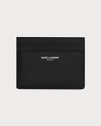 YSL SAINT LAURENT Men's Saint Laurent Paris Credit Card Case In Grain Leather | 圣罗兰 男仕卡套 (黑色) - LONDONKELLY 英国名牌代购